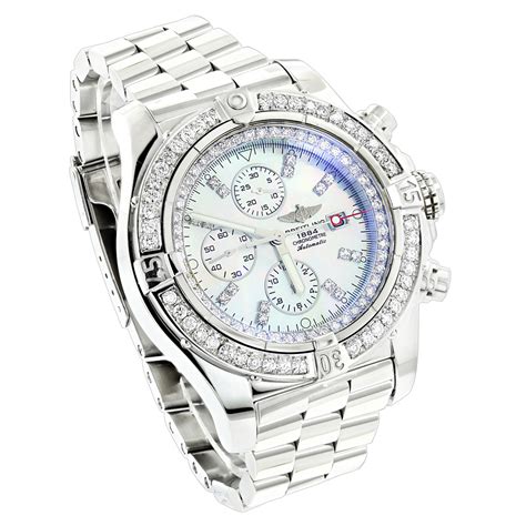 breitling super avenger mens diamond watch 6.50ct|breitling super avenger price list.